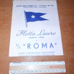 Lauro Line: Roma tissue deckplan dated 1953