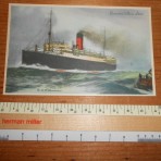 Cunard Line: Franconia Thomas Cook and Sons Advert. postcard.