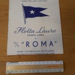 Lauro Line: SS Roma 1953 tissue Deck Plan.