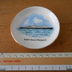 Cunard Line: QE2 Souvenir Portrait Pin Dish