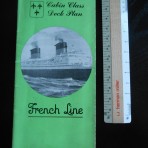 French Line: Ile de France Green Deckplan Cabin Class 1951