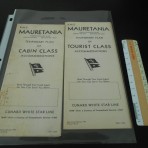 Cunard Line: Mauretania 2 CC and TC temp plan set 1947