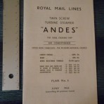 Royal Mail Line; SS Andes Tissue Deckplan June 1964