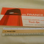 French Line: SS France 9-1967 miniature deck plan