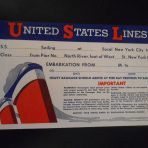 United States Lines: SS America Ticket Folder
