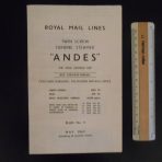Royal Mail Line:  SS Andes  Large Tissue deck plan May 1962