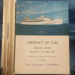 P&O: Canberra Abstract of Log Grecian Cruise 1964