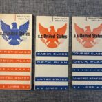United States Lines: SSUS First, Cabin, and Tourist Deck Plan set 1954