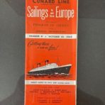 Cunard Line: Sailings an Cruises booklet #4 October 1960