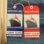 United States Lines: SSUS set of FC and CC Baggage tags