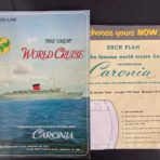 Cunard Line: Caronia The Great World Cruise 1967 brochure and deck plan set